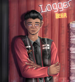 Lineless halfbody w/ detailed bg