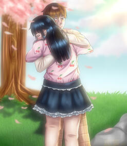2 person halfbody w/ full scene bg