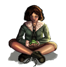 fullbody w/ small animal and no bg